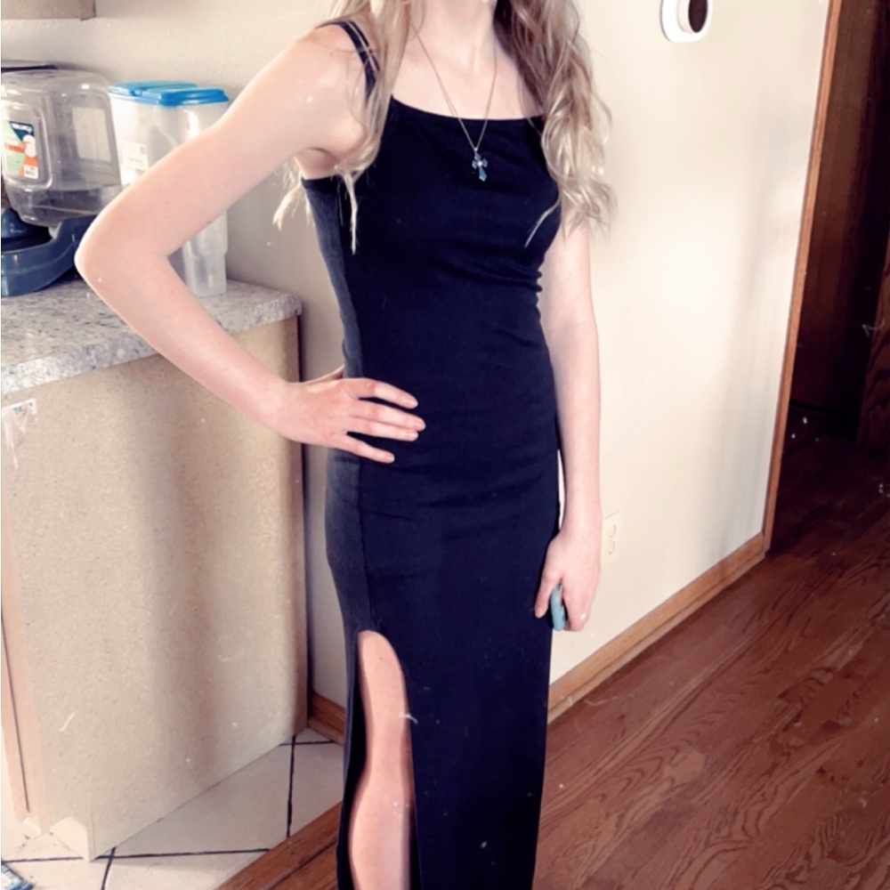 Rue21 Black Bodycon Maxi Dress with Slit